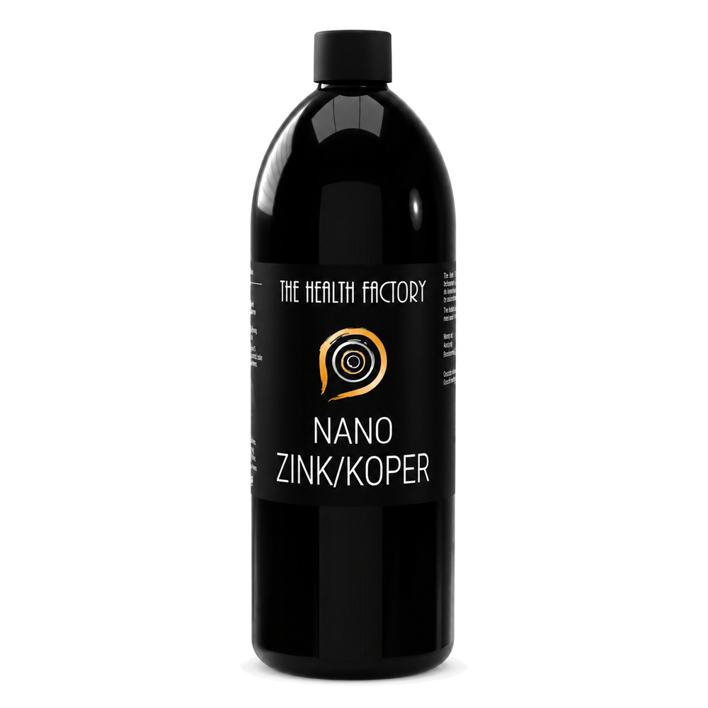 The Health Factory Nano Zink Koper in donkere glazen fles